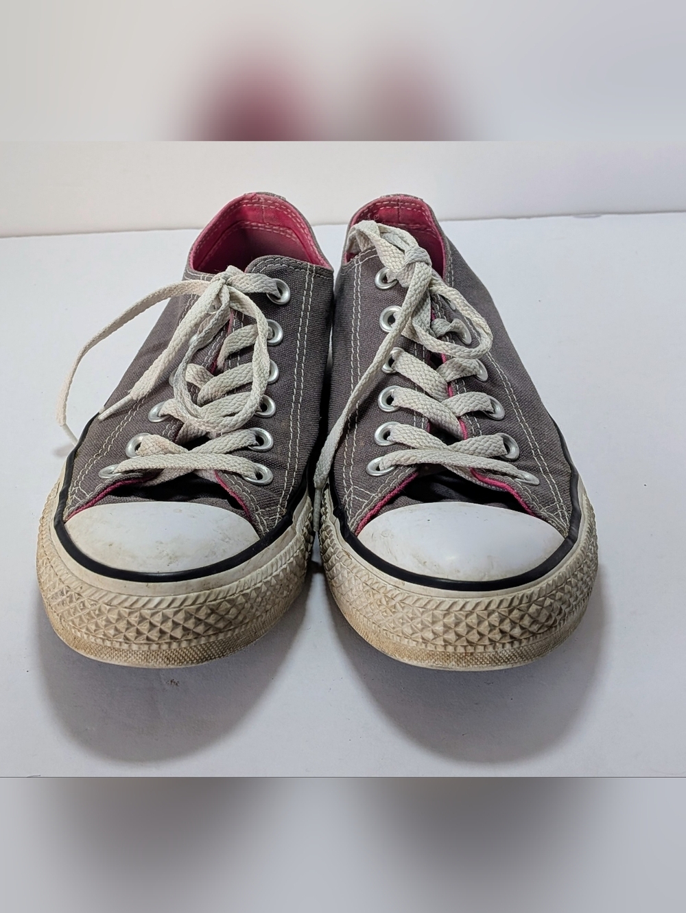 Converse Chuck Taylor All Star Double Tongue Grey Pink Low Top Women’s 7.5 - Picture 2 of 5